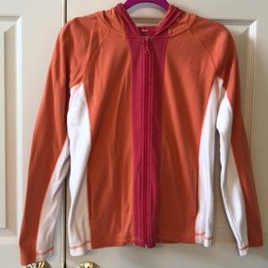 Pacer Orange, Pink & White Zip Up Hoodie